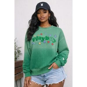 Playboy x PacSun Green Ombre “Playboy” Graphic Sweatshirt Size M